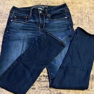 American Eagle skinny jeans. Size 6 short. Dark wash
